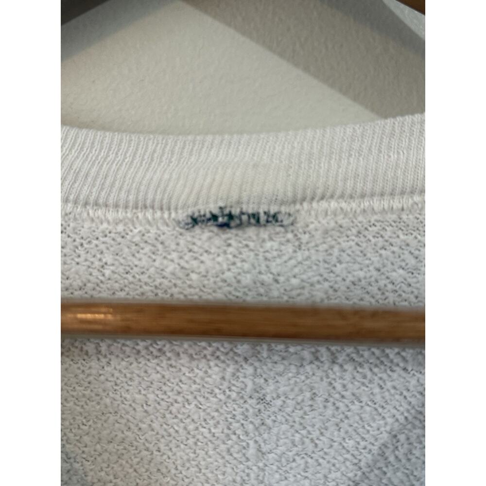 Vintage 90s Guess Jeans Sweatshirt White Blue Spell Out Cut Tag Measures A Lg/XL - Picture 3 of 7
